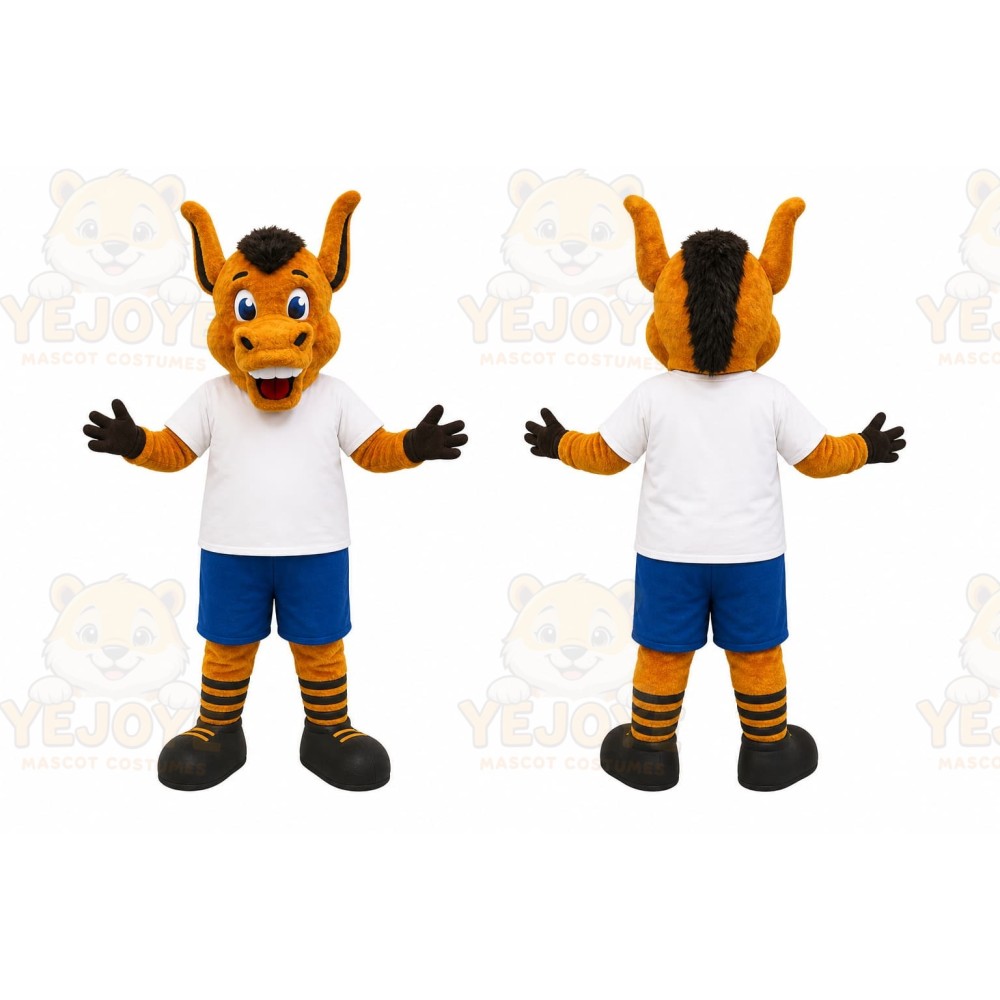 Orange Donkey Mascot Costume for Events and Promotions