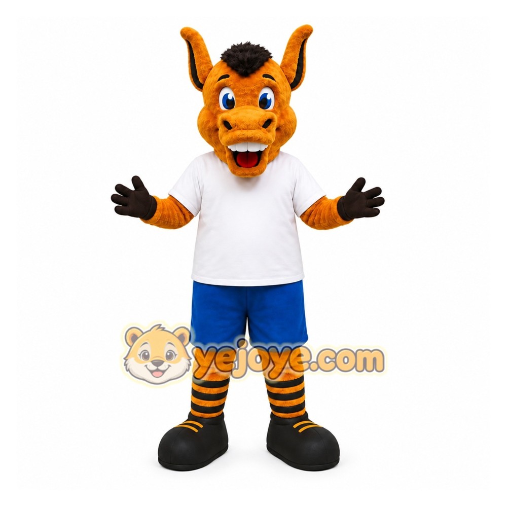 Orange Donkey Mascot Costume for Events and Promotions Orange Donkey Mascot Costume for Events and Promotions