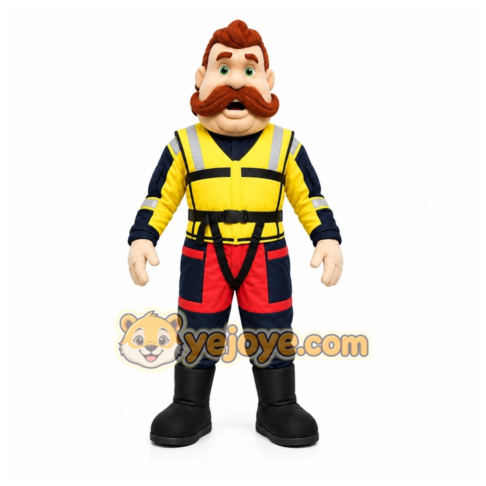 Yellow Construction Worker Mascot Costume for Events and Promotions Yellow Construction Worker Mascot Costume for Events and Promotions