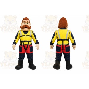 Yellow Construction Worker Mascot Costume for Events and Promotions