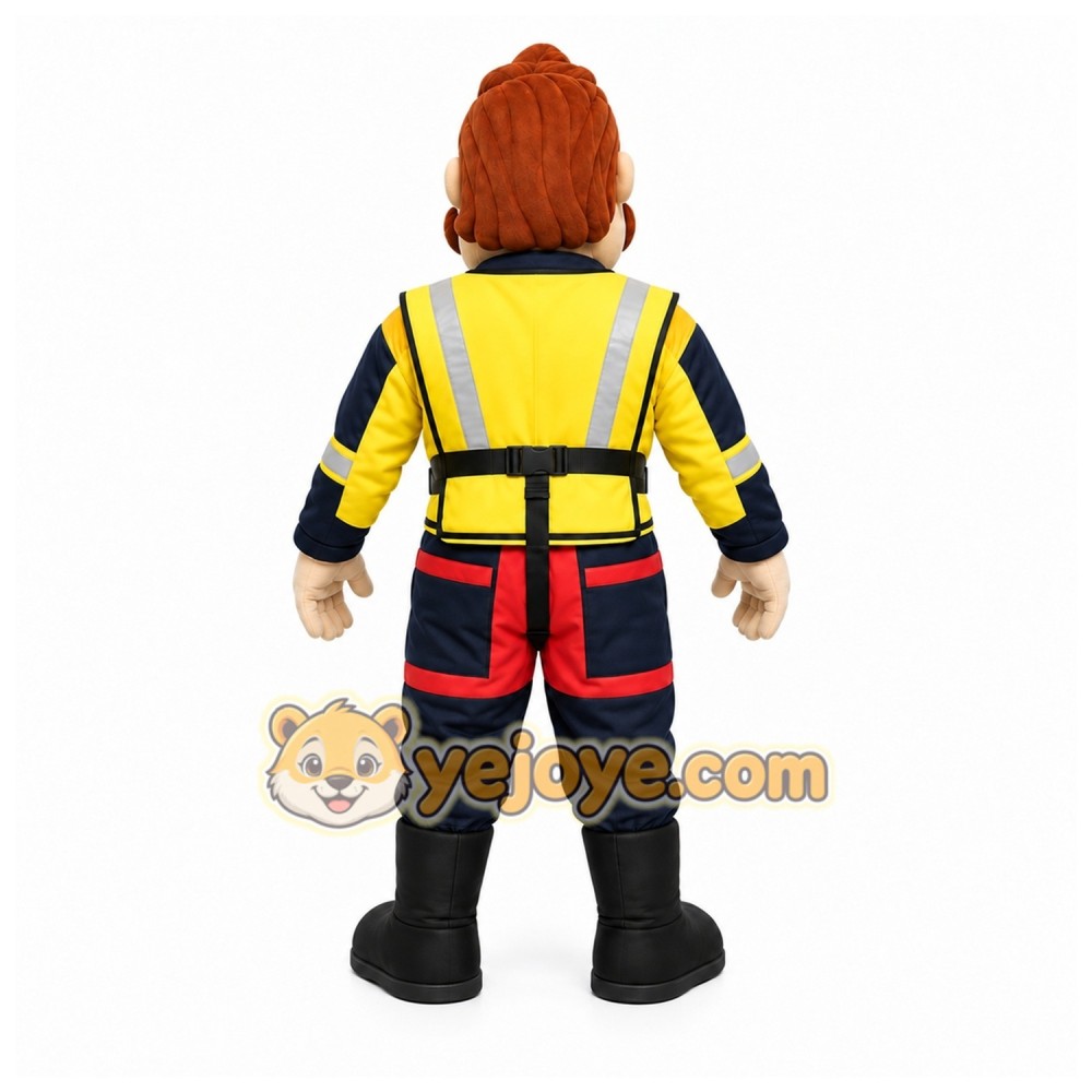 Yellow Construction Worker Mascot Costume for Events and Promotions Yellow Construction Worker Mascot Costume for Events and Promotions