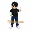 Black Cool Teenager Mascot Costume for Events and Promotions Black Cool Teenager Mascot Costume for Events and Promotions