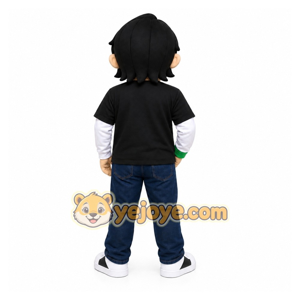 Black Cool Teenager Mascot Costume for Events and Promotions Black Cool Teenager Mascot Costume for Events and Promotions