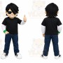 Black Cool Teenager Mascot Costume for Events and Promotions