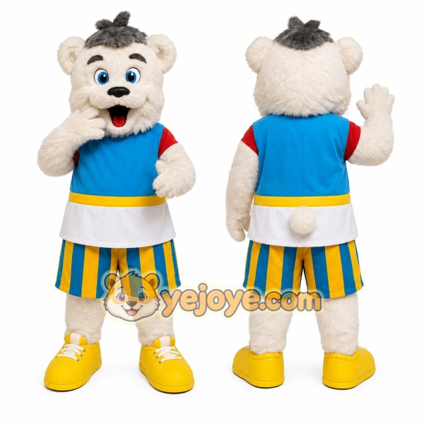 White Bear Mascot Costume for Sports Events