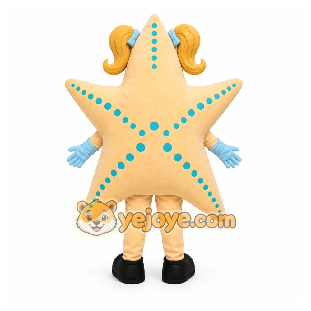 Beige Starfish Mascot Costume for Children's Events Beige Starfish Mascot Costume for Children's Events