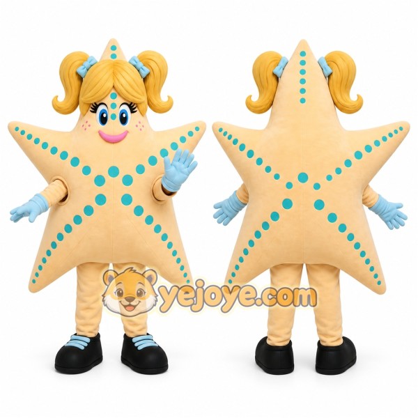 Beige Starfish Mascot Costume for Children's Events