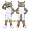 Gray Wildcat Mascot Costume for Sports Events Gray Wildcat Mascot Costume for Sports Events