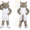 Gray Wildcat Mascot Costume for Sports Events