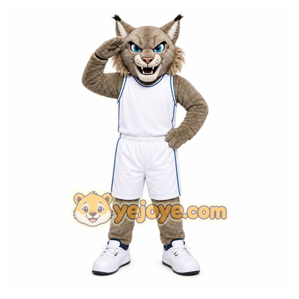 Gray Wildcat Mascot Costume for Sports Events Gray Wildcat Mascot Costume for Sports Events