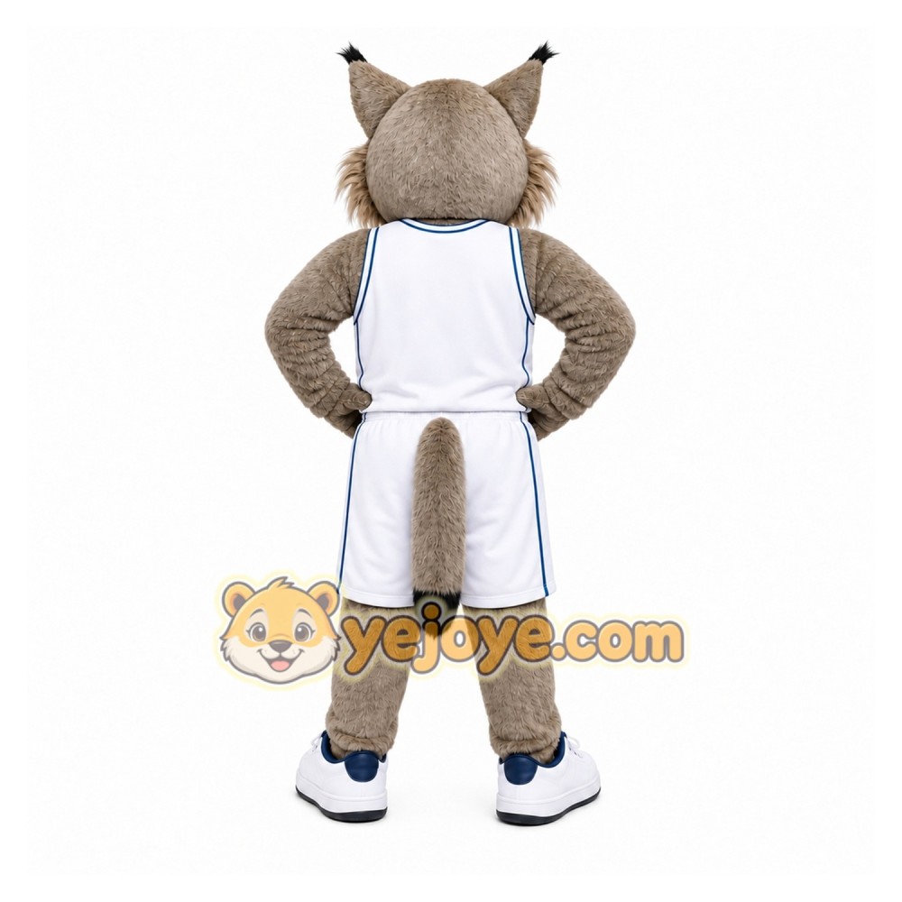 Gray Wildcat Mascot Costume for Sports Events Gray Wildcat Mascot Costume for Sports Events
