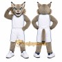 Gray Wildcat Mascot Costume for Sports Events