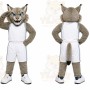 Gray Wildcat Mascot Costume for Sports Events