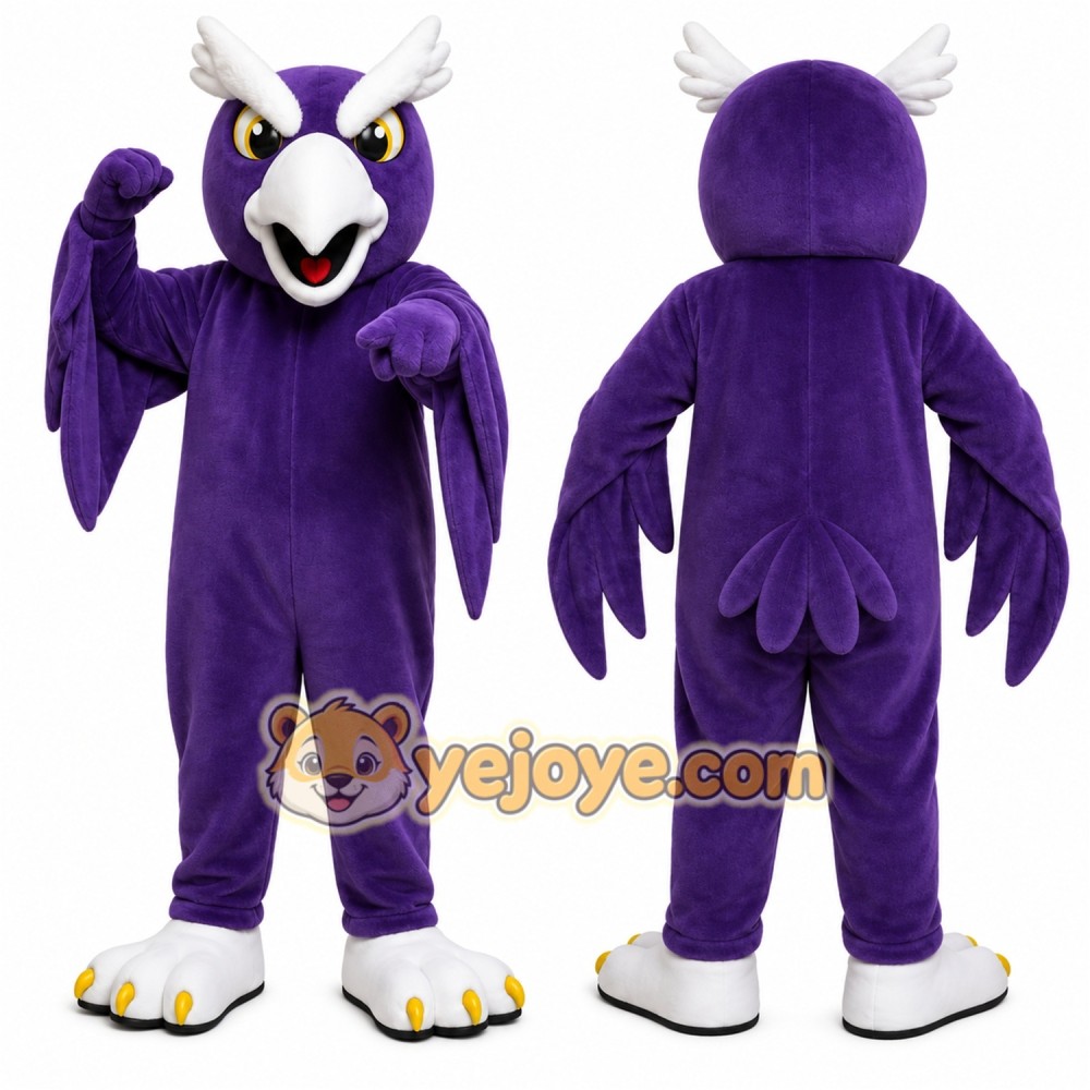 Purple Bird Mascot Costume for Sports Events
