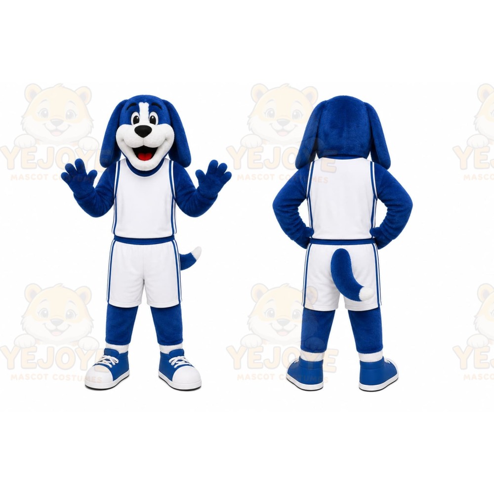 Blue Dog Mascot Costume for Sports Events