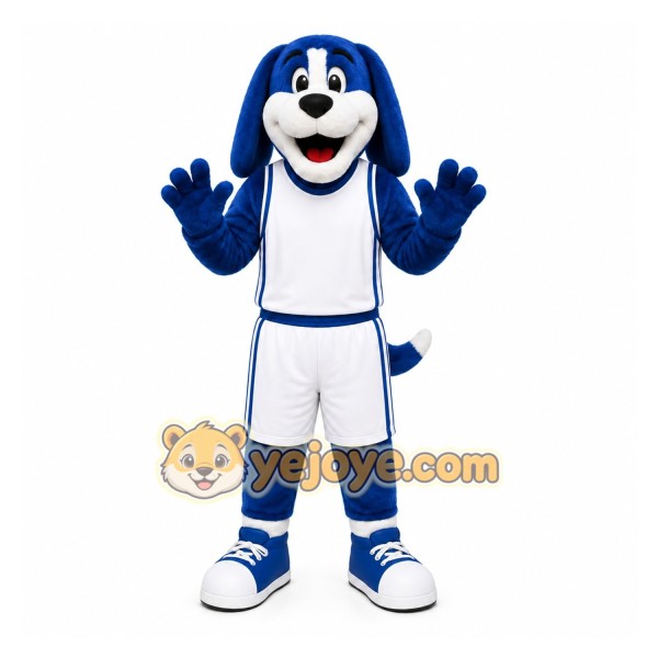 Blue Dog Mascot Costume for Sports Events