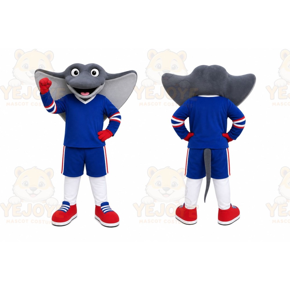 Blue Stingray Mascot Costume for Sports Events