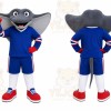 Blue Stingray Mascot Costume for Sports Events