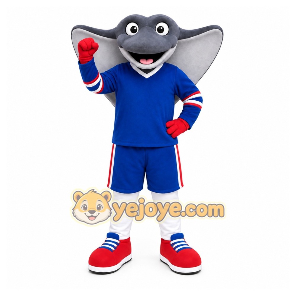 Blue Stingray Mascot Costume for Sports Events Blue Stingray Mascot Costume for Sports Events