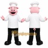 White Pig Chef Mascot Costume for Restaurant Promotions