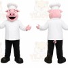 White Pig Chef Mascot Costume for Restaurant Promotions