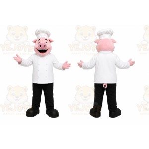White Pig Chef Mascot Costume for Restaurant Promotions