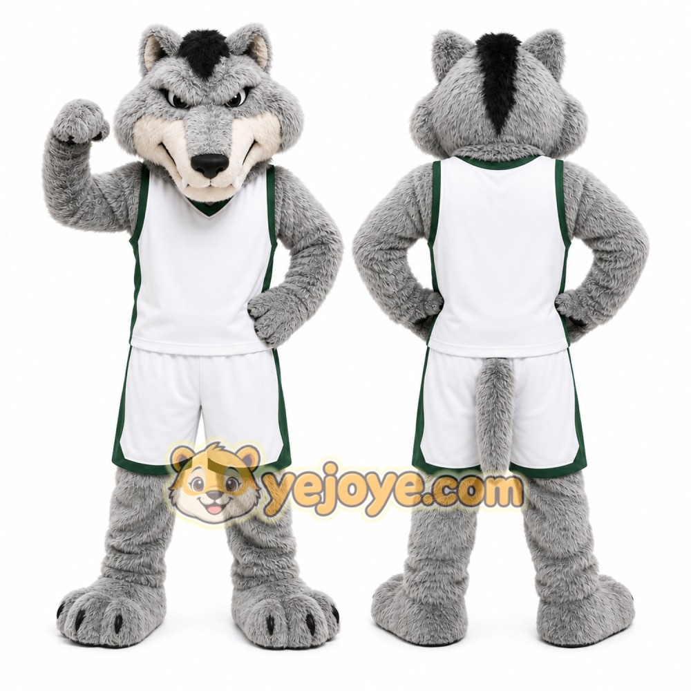 Gray Wolf Mascot Costume for Sports Events Gray Wolf Mascot Costume for Sports Events
