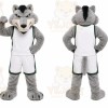 Gray Wolf Mascot Costume for Sports Events