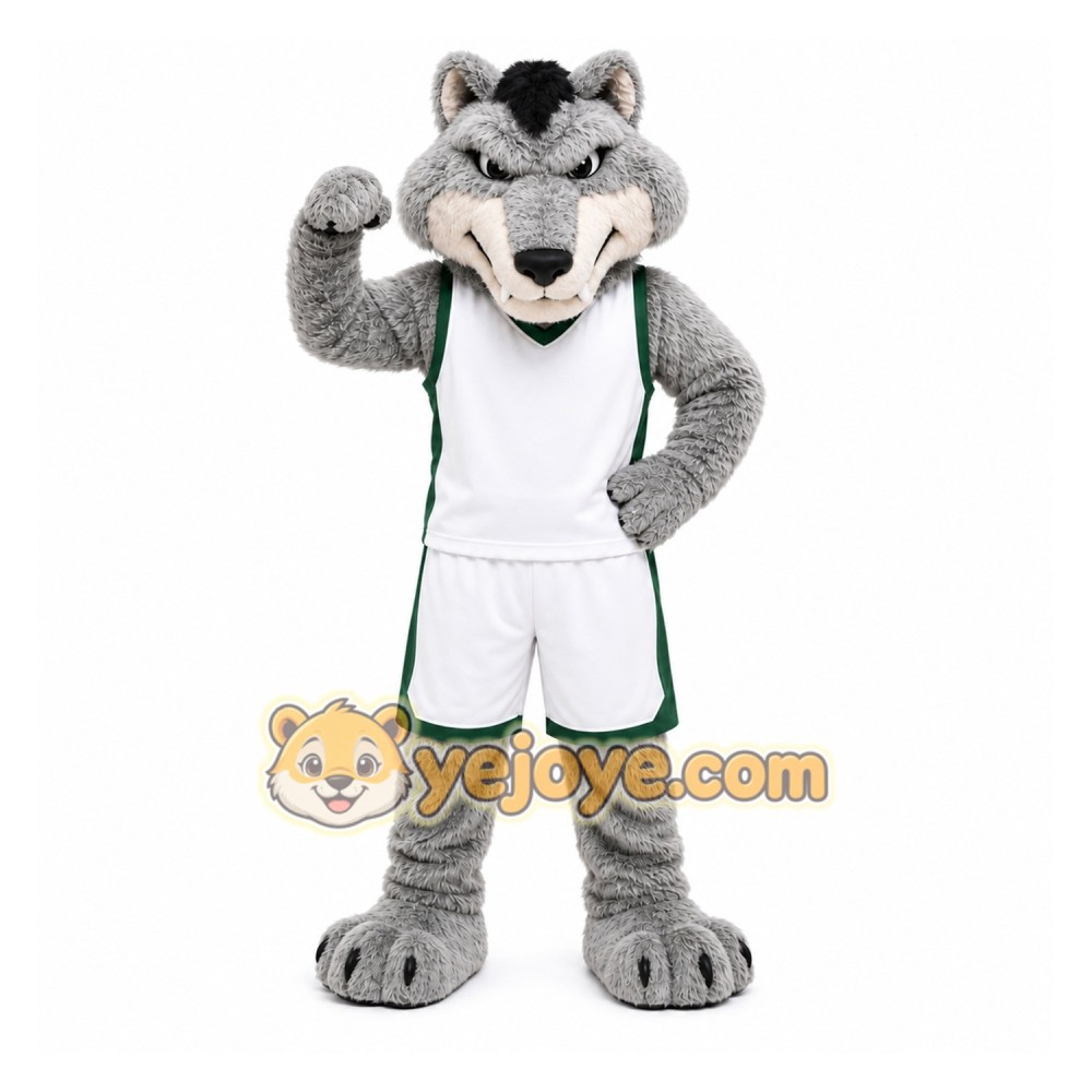 Gray Wolf Mascot Costume for Sports Events Gray Wolf Mascot Costume for Sports Events