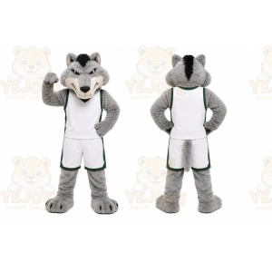 Gray Wolf Mascot Costume for Sports Events