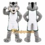 Gray Wolf Mascot Costume for Sports Events
