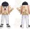 Beige Spiked Baseball Mascot Costume for Sports Events