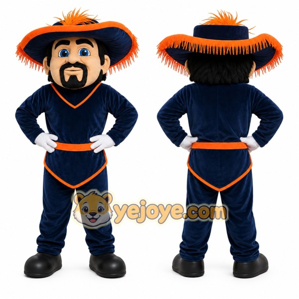 Blue Musketeer Mascot Costume for Events and Promotions