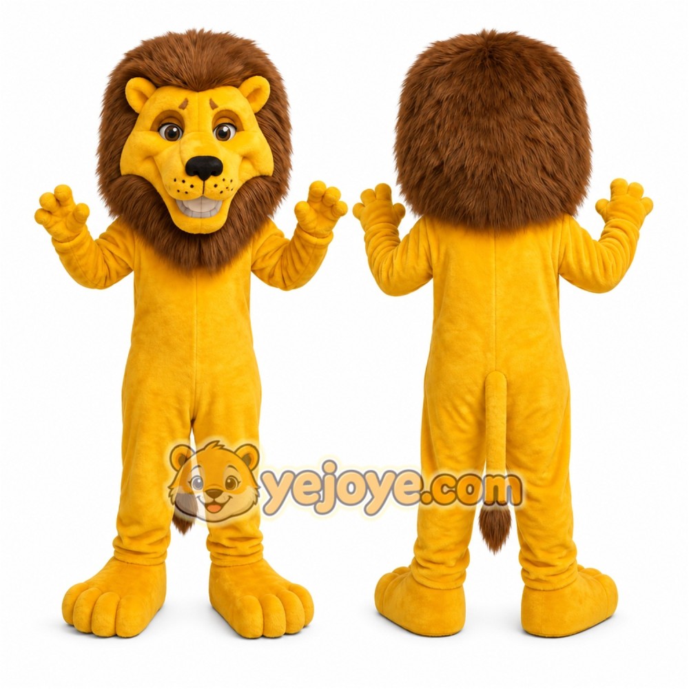 Yellow Lion Mascot Costume for School Events