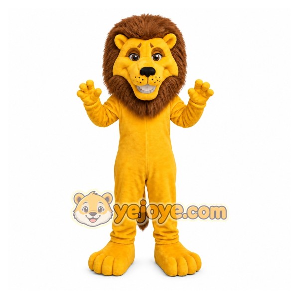 Yellow Lion Mascot Costume for School Events