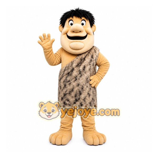 Tan Caveman Mascot Costume for Events and Promotions