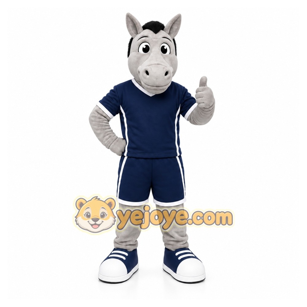 Gray Horse Mascot Costume for Sports Events Gray Horse Mascot Costume for Sports Events