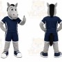 Gray Horse Mascot Costume for Sports Events