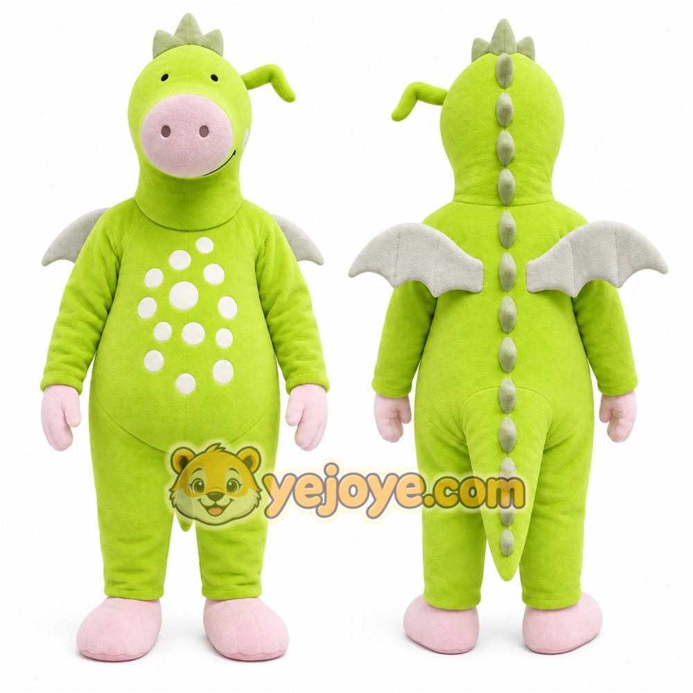 Green Dragon Mascot Costume for Children's Events