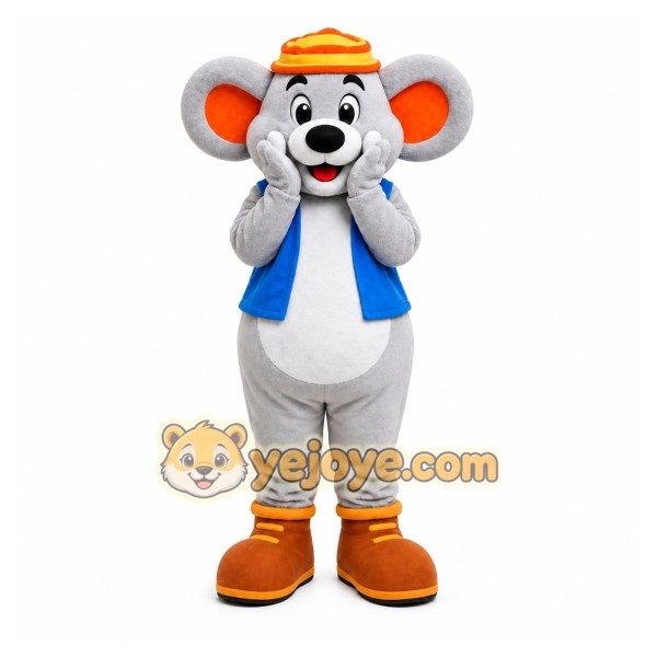 Gray Mouse Mascot Costume for Children's Events