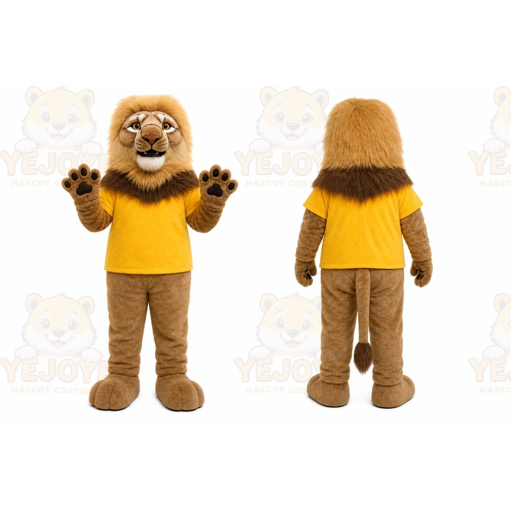 Brown Lion Mascot Costume for School Events