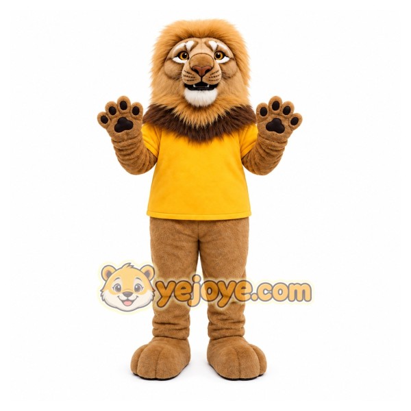 Brown Lion Mascot Costume for School Events