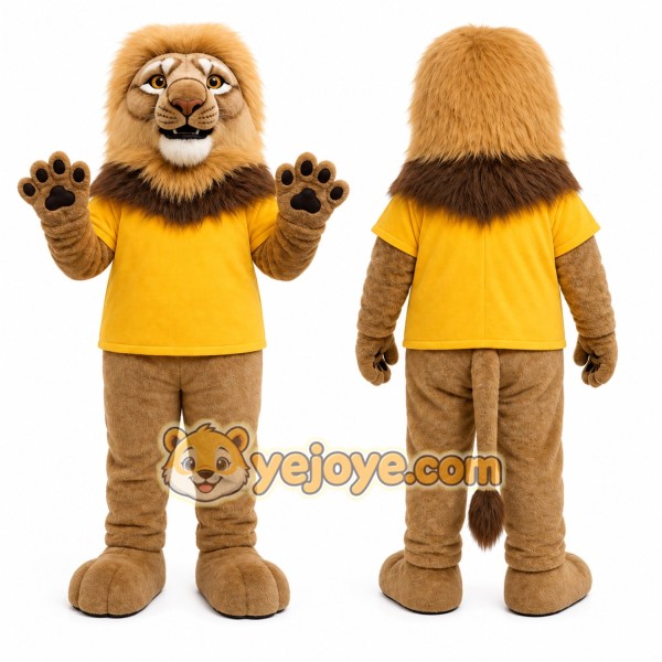 Brown Lion Mascot Costume for School Events