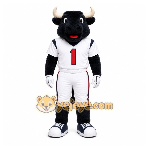 Black Bull Mascot Costume for Sports Events