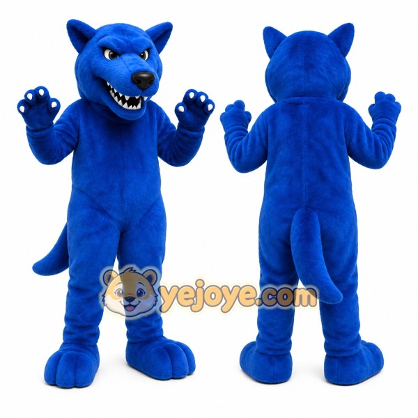 Blue Wolf Mascot Costume for Sports Events