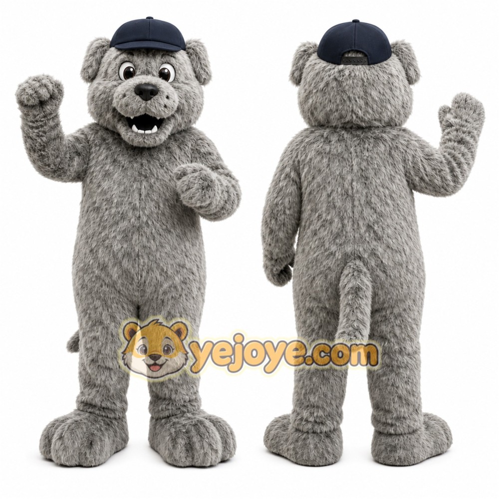 Gray Bulldog Mascot Costume for Sports Events Gray Bulldog Mascot Costume for Sports Events
