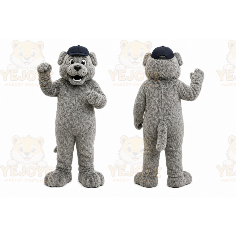 Gray Bulldog Mascot Costume for Sports Events