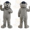 Gray Bulldog Mascot Costume for Sports Events