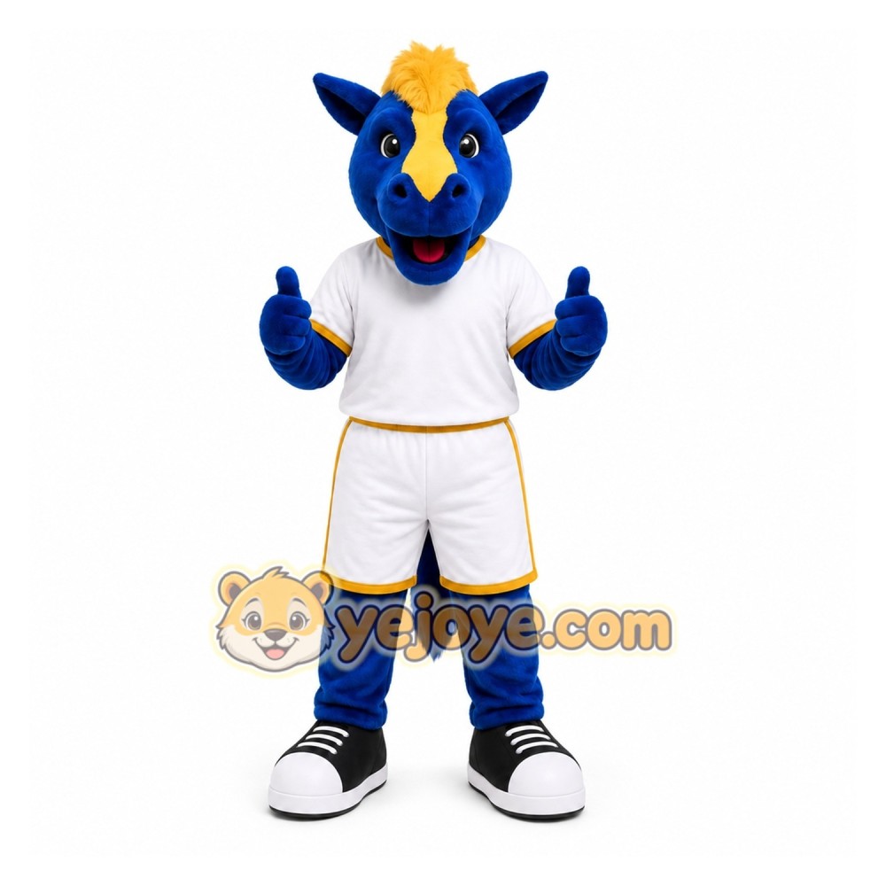 Blue Horse Mascot Costume for Sports Events Blue Horse Mascot Costume for Sports Events