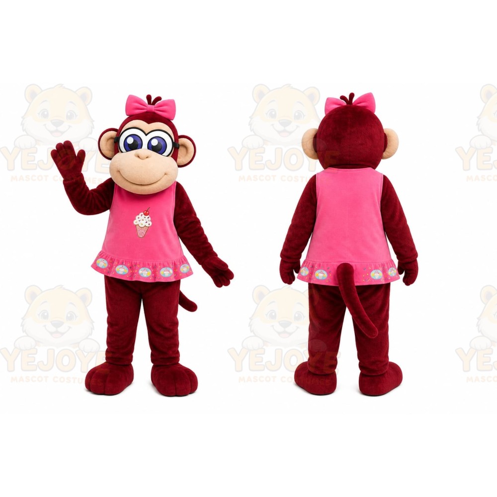 Red Monkey Mascot Costume for Children's Events